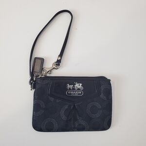 COACH Black Signature Wristlet Pouch